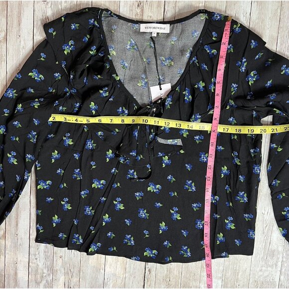 Anthropologie WeWoreWhat Women Ruffle blouse Medium Flowers V neck NWT - Picture 7 of 11